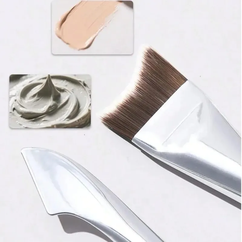 Továbbfejlesztett Crescent Design alapozó smink ecset Ultra vékony, sima felvitel Folyékony maszk Spatula Sminkecsetek Szépségeszközök — image 6