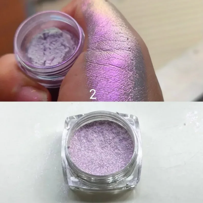Ombretto glitterato in polvere a lunga durata Chrome Chameleon Ombretto olografico in polvere Pigmento Trucco per occhi per cosmetici da donna — image 9