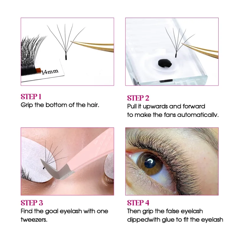 Fadvan 5D W Shape Lashes Czarny/brązowy 5D Miękkie sztuczne rzęsy z norek 12 rzędów 5D Fan Lashes Dostawca — image 2