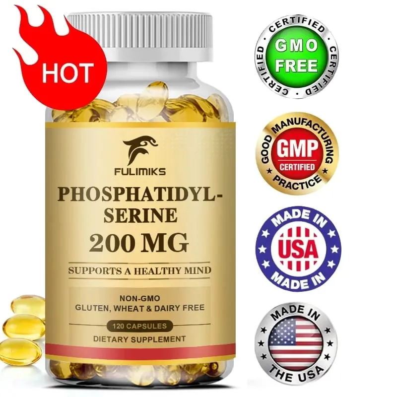 PhosphatidylSerine Capsules High Absorptions Supplement til støtte for hukommelsesfokus Kognitiv søvn og hjernesundhed — image 2
