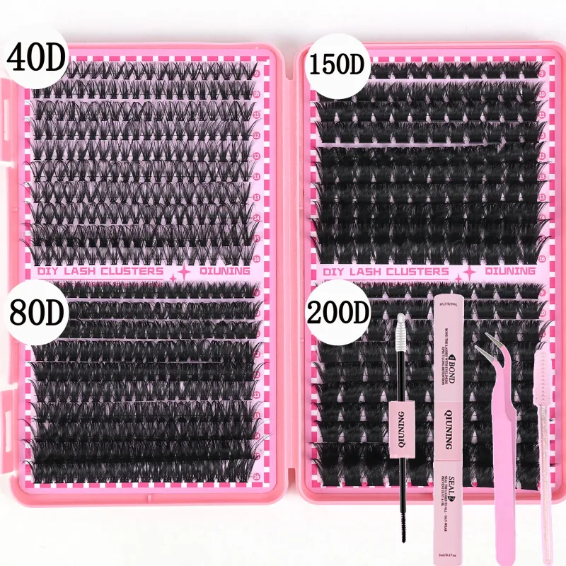 800PCS Kit Sambungan Bulu Mata Kluster DIY Kit Sambungan Bulu Mata Kit Bulu Mata dengan Ikatan Bulu Mata dan Pinset Bulu Mata Kedap — image 10