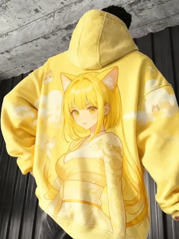 Sweat-shirt à capuche à manches longues pour fille, pull décontracté, imprimé en 3D, haut à la mode, surdimensionné, tendance — image 10