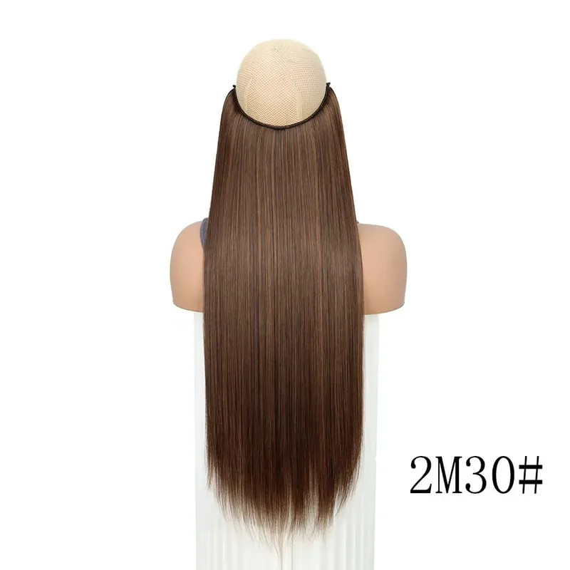 Straight Hair Extension with Invisible Synthetic Natural Straight Hairpiece for Women Long Straight Hair Piece with Fishing Line — image 15