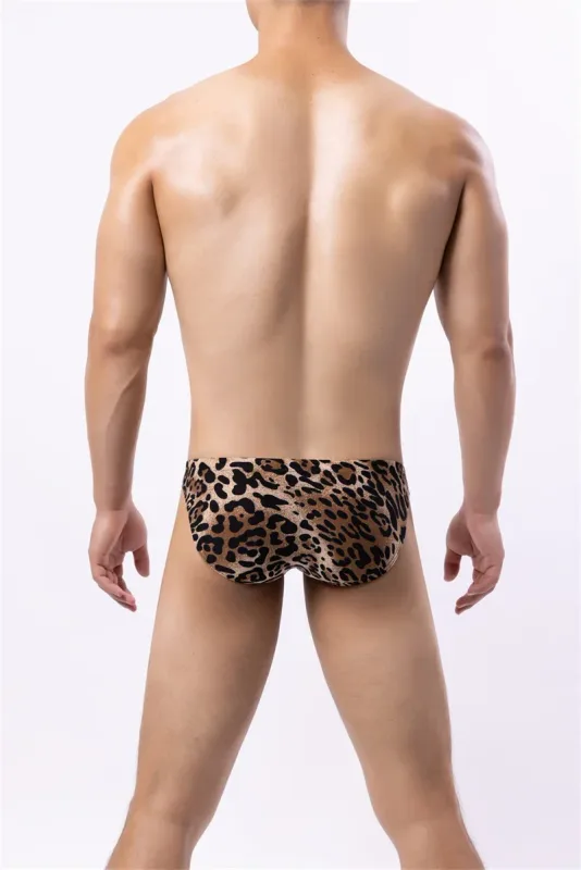 Seluar Dalam Lelaki Seksi Seluar Dalam Corak Leopard Pinggang Rendah Seluar Slip Lembut Pakaian Dalam Seluar Dalam Kantung Tangas Sexis De Hombre