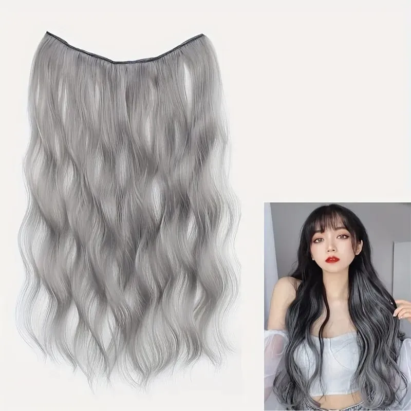 Ondulations d'eau bouclées une extension de cheveux à reflets de quatre cal extensions de cheveux synthétiques invisibles naturelles et sans trace