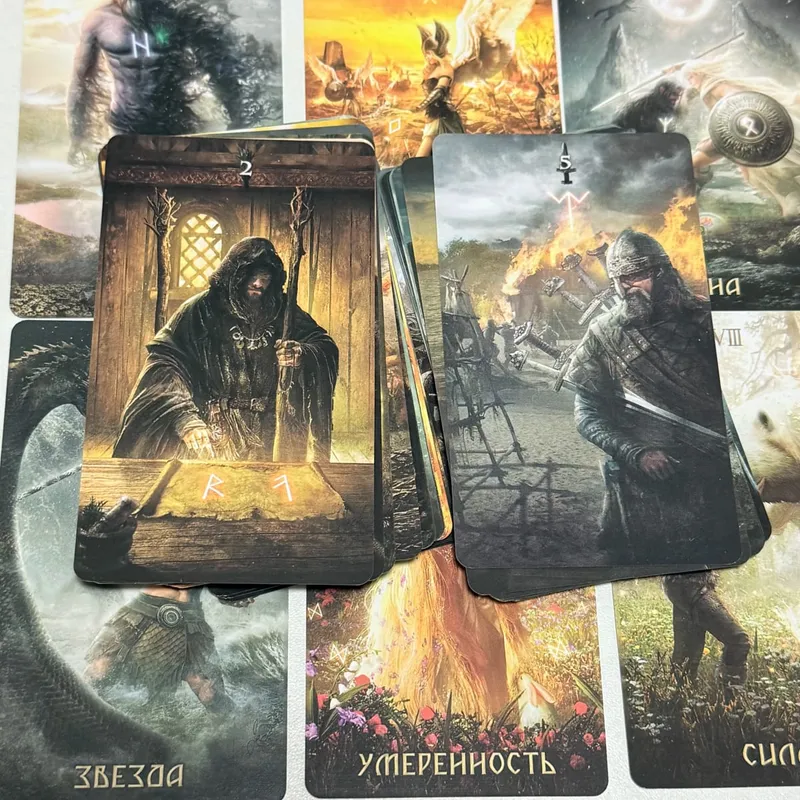 Kad Tarot Runic Versi Rusia 80 Kad Permainan Papan — image 4