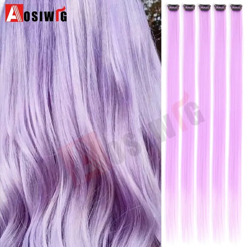 5PC สังเคราะห์ Feather Hair Extensions พร้อมคลิปทนความร้อนตรงผมสีสีดำคลิปผมสตรี 8G — image 23