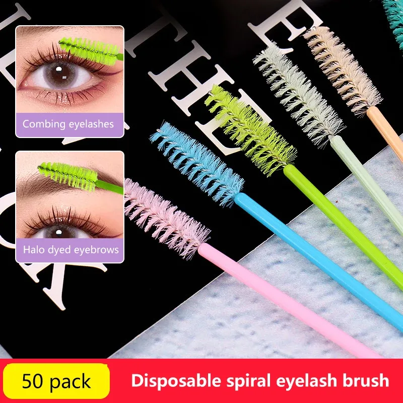 50 ชิ้นแปรงขนตาแปรงแต่งหน้ามาสคาร่าแบบใช้แล้วทิ้ง Applicator Spoolers Eye Lashes เครื่องสำอางค์แปรง Lash Extension เครื่องมือ — image 4