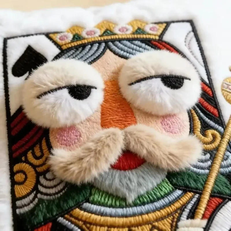 Patchwork Poker Card Cushion 3D Big Eyes téma karetní hry Plyšový polštář Vysoce hodnotný design Patchwork Polštář Dárek — image 3