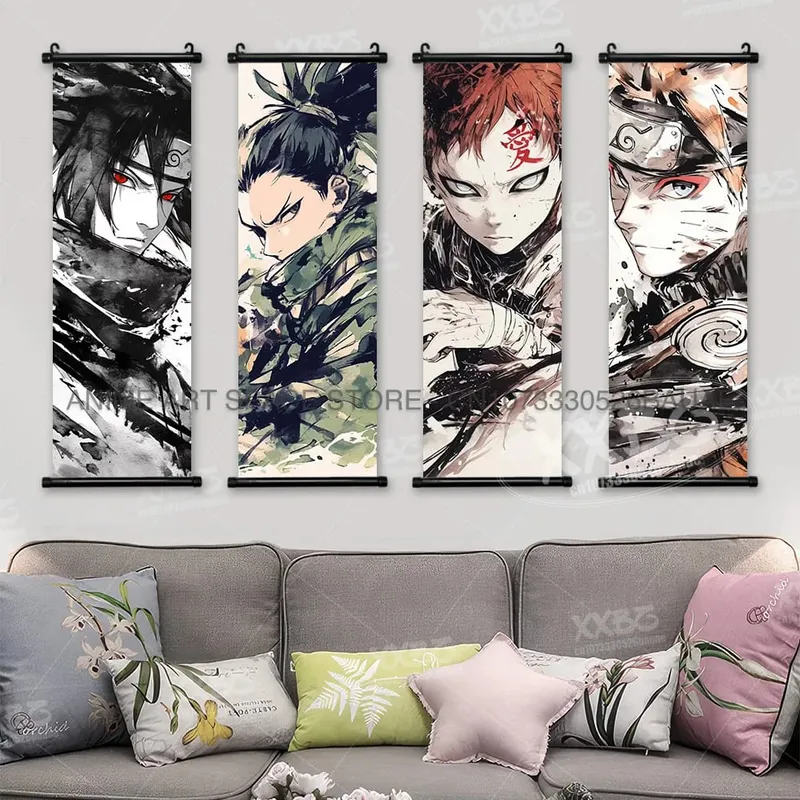 Anime Naruto Appeso Pittura Hatake Kakashi Wall Art Scrolls Immagine Uchiha Sasuke Home Decor Canvas Poster Haruno Sakura Murale — image 2