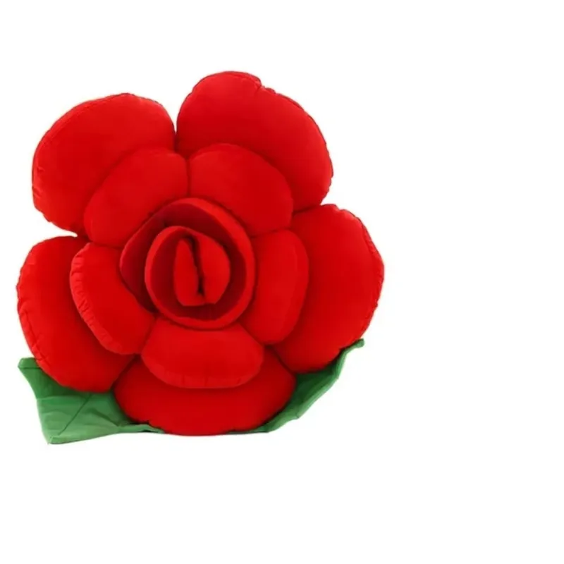 Nuovo grande cuscino a forma di rosa simulato peluche divano cuscino floreale cuscino colorato per interni auto decorazioni per la casa — image 9