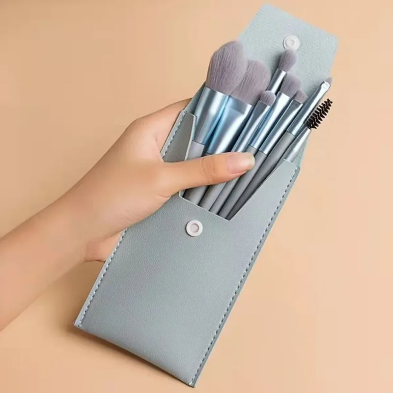 Pennello per trucco per fondotinta portatile per correttore da 8 pezzi Pennello per trucco per capelli morbidi Strumenti per trucco per occhi Mini set per principianti Senza alcool — image 3