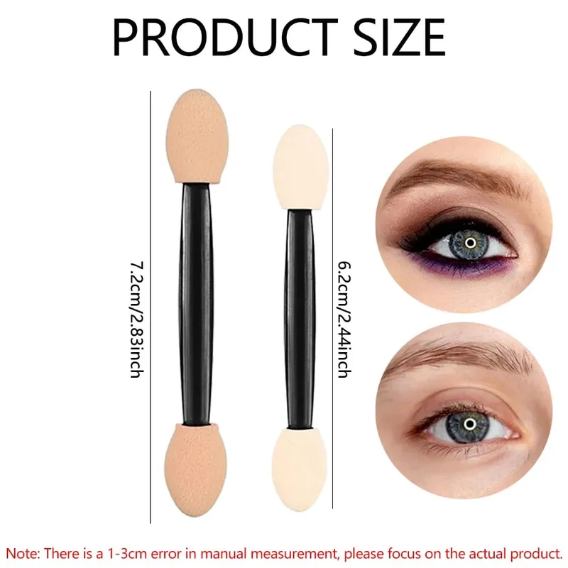 50/200 stücke Lidschatten Applikatoren Dual Seiten Lidschatten Pinsel Make-Up Schwamm Pinsel Für Mädchen Kosmetische Werkzeug Schönheit Applikatoren — image 2