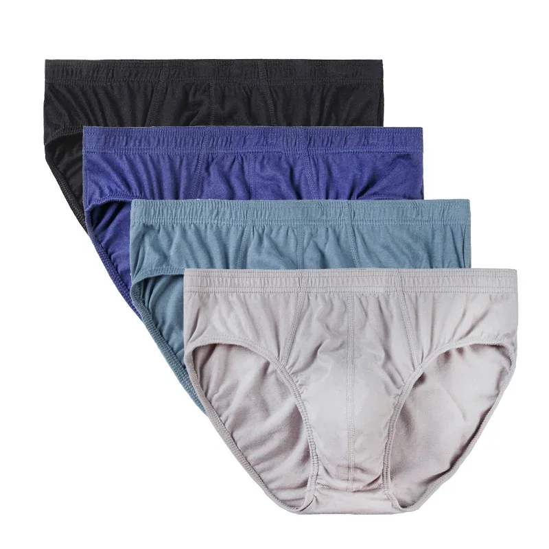 4 Pcs/Lot Men's 100% Cotton Breathable Briefs Comfortable Male Underwear Lingerie Panties Underpants Plue Size Xl -5Xl — image 12