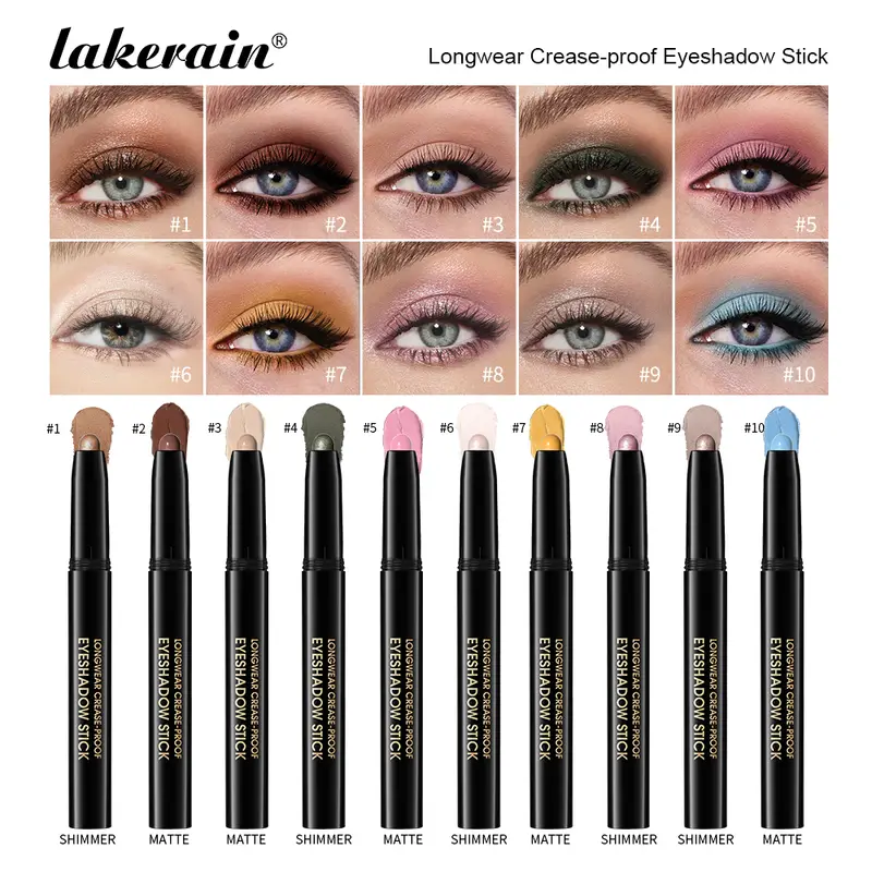 Eyeshadow Liner Stick Matte & Shimmer Tahan Air Metalik Glitter Eye Shadow Stabilo Pensil Eyeshadow Kosmetik Alami — image 1
