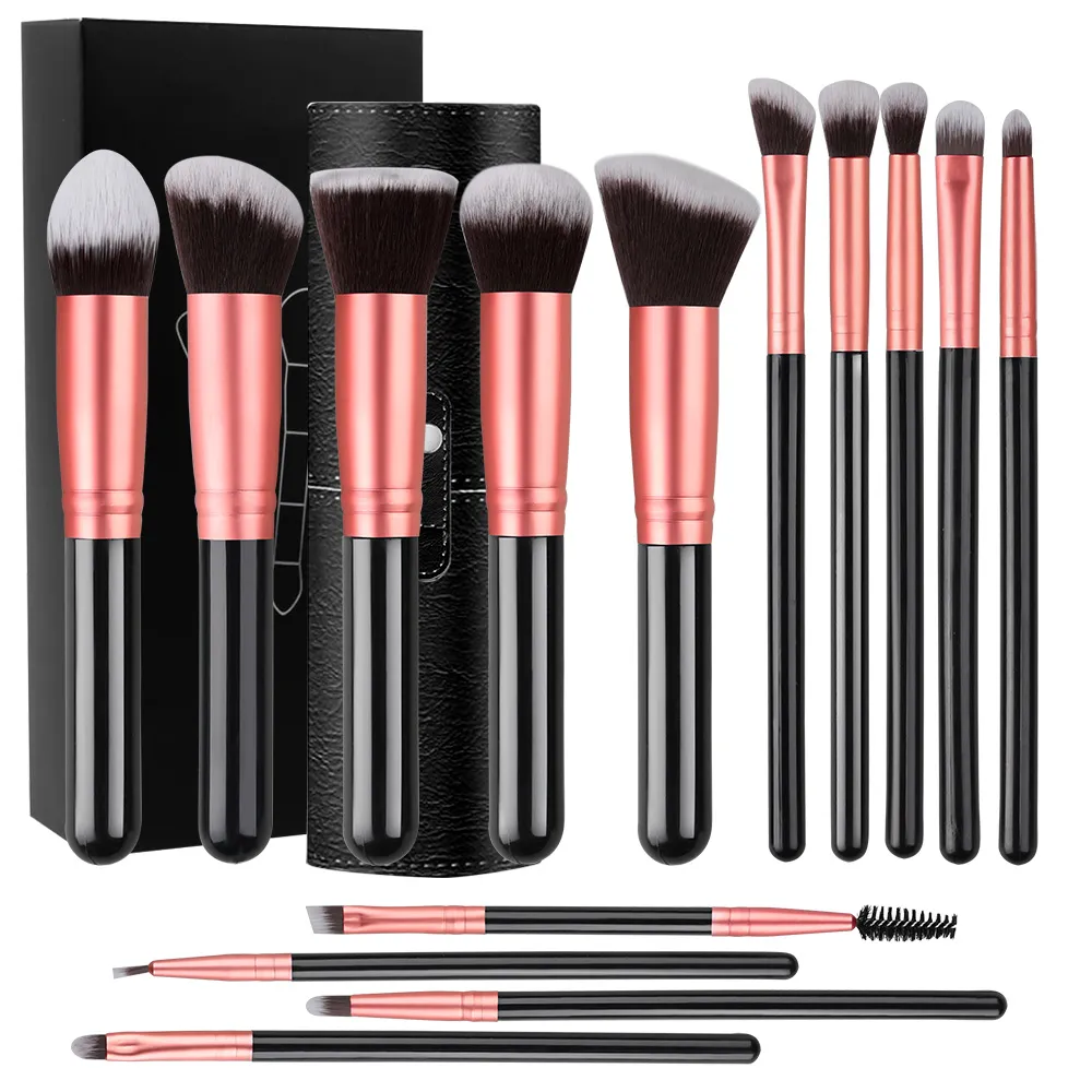 Professiona 14 STK Makeup Børster Sæt Soft Fluffy Foundation Blush Powder Øjenskygge Kabuki Blending Kvinde Kosmetik Skønhedsværktøj — image 1