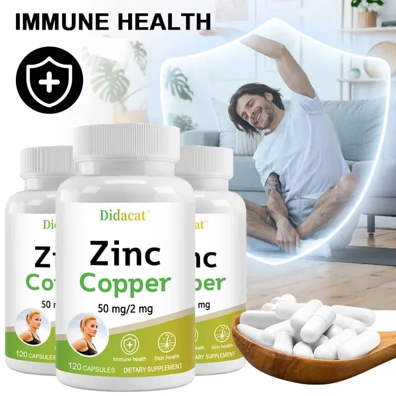 Zinek + měď kapsle – podpora zdravé pokožky a imunitního systému Zvýšení vitality Péče o pleť — image 1