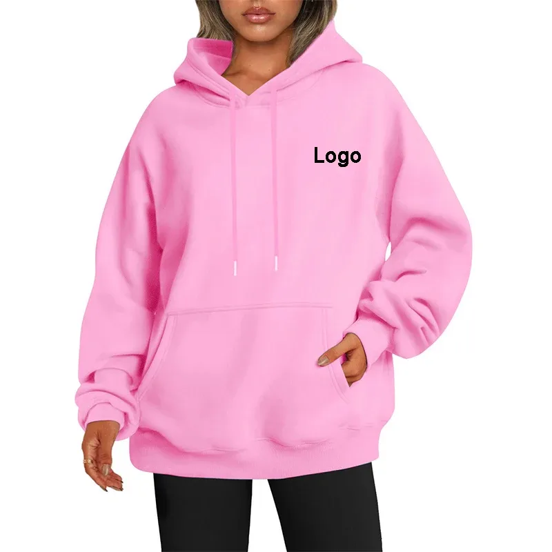 Hoodie Kebesaran Kustom Sweater Wanita Fashion Dicetak Longgar Lengan Panjang Bahu Manset Jatuh Sweater Ala Jalanan Sudadera