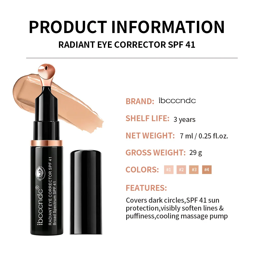 สี Correcting Eye คอนซีลเลอร์ SPF 41 Peptide Ceramide Anti-Aging Dark Circle Brightening ปั๊ม Cooling หัวนวด — image 6