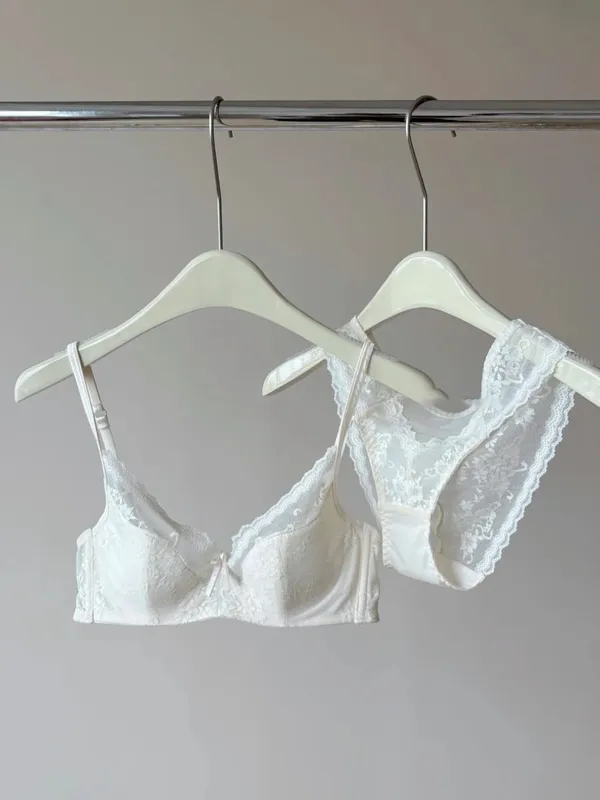 Reggiseno con ferretto in pizzo stile francese | Reggiseno push up a mezza coppa, busto grande, set intimo estivo leggero e dimagrante anti-cedimento BANERDANNI — image 10