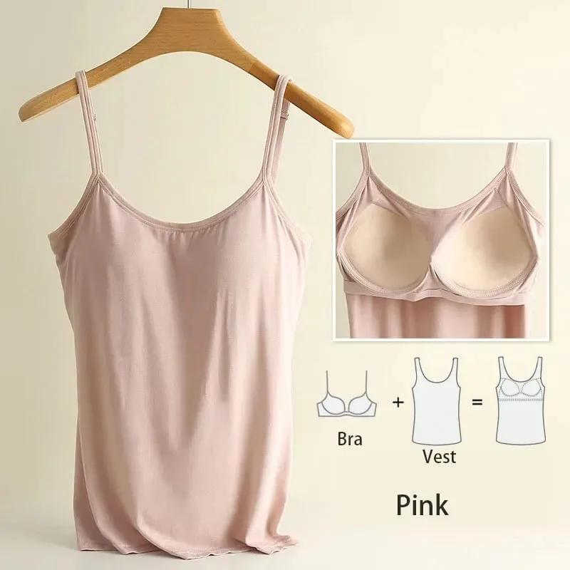 M-3XL für 35–85 kg, Modal, Übergröße, Camisole-Tanktop mit festem Körbchen, gepolsterte Damen-Brustunterwäsche, verschleißfrei
