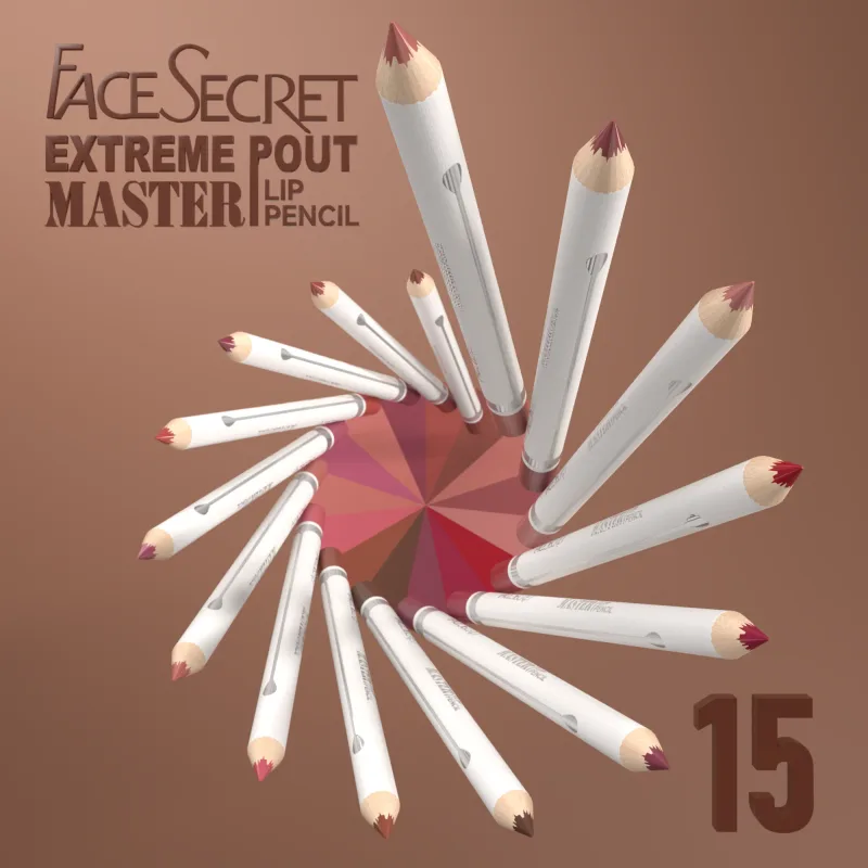 Pena Lip Liner Matte 15 Warna Dengan Kuas Pensil Matte Beludru Tahan Air Tahan Lama - Kit Rias Bibir Aplikasi Halus
