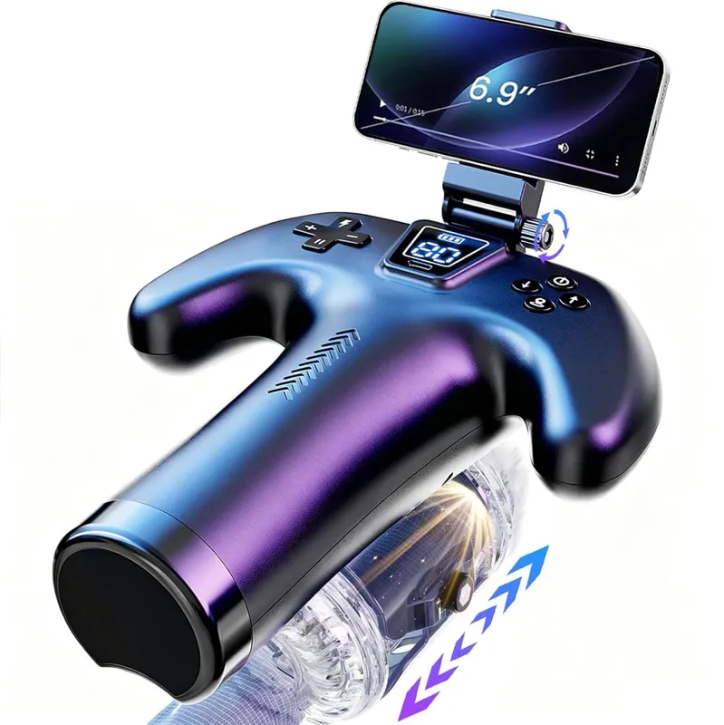 Masturbateur masculin automatique masturbateur de chatte de poche électrique avec support pour téléphone portable boutons Double face jouet sexuel pour hommes