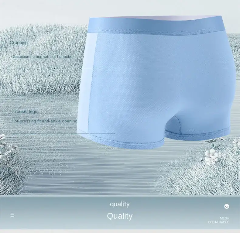 Men Boxers Men's Underwear 3A Antibacterial Underpants Ice Silk Men Boxer Shorts Breathable Elastic Male Panties Plus Size L-6XL — image 8