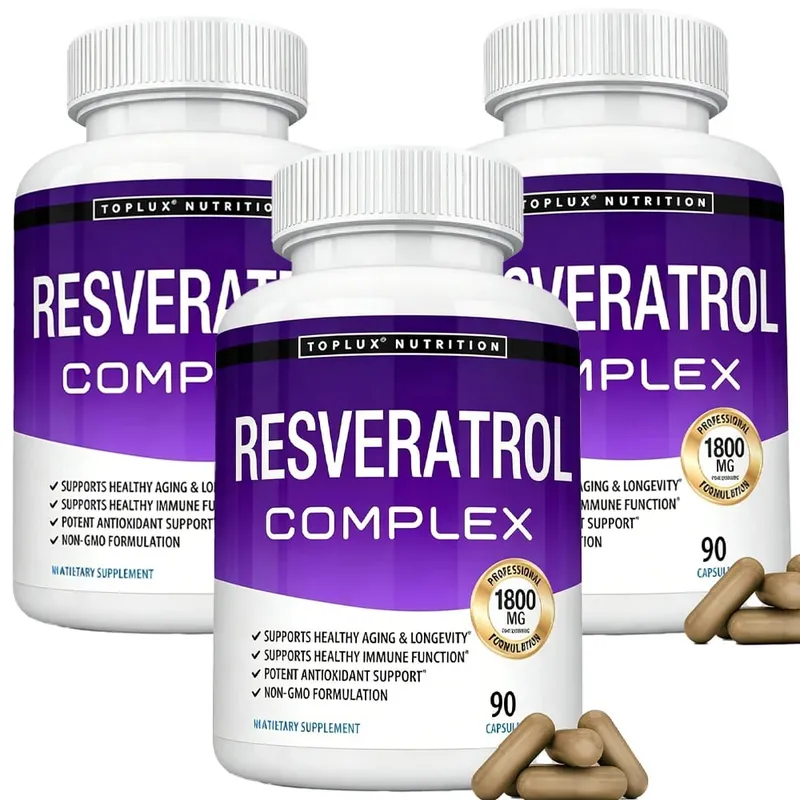 Complexo de Resveratrol - Suplemento de Resveratrol Trans com Semente de Uva - Promove o envelhecimento saudável, função cerebral do sistema imunológico 90 comprimidos — image 9