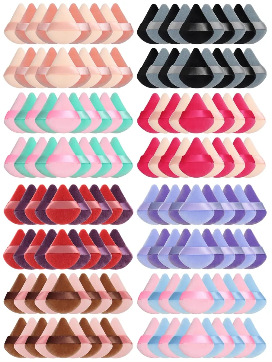 Mini Triangular Powder Puff 40-80Pcs Apply Loose Powder by Gently Pressing It onto the Face to Achieve a Setting Effect — image 1