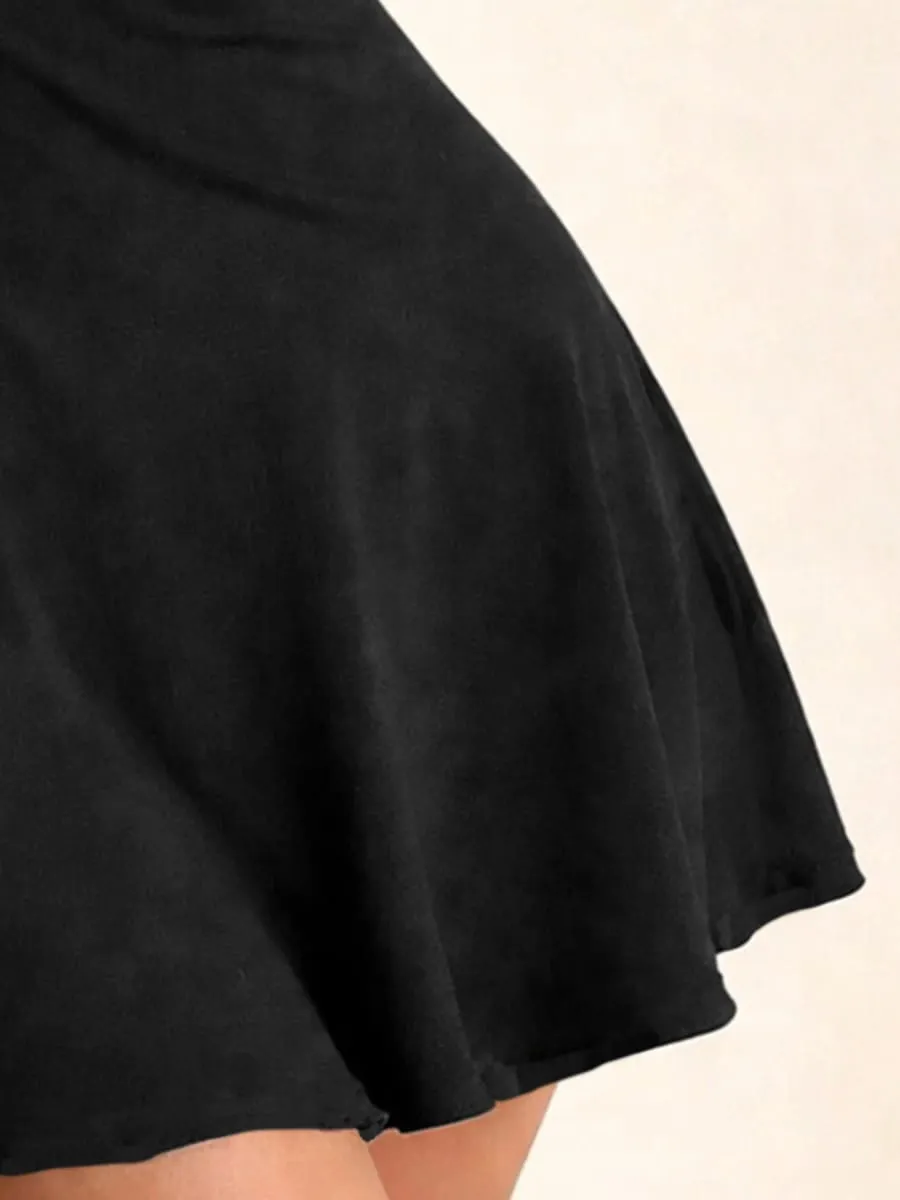 Damen-Midikleid mit lockerer Passform, einfarbig, Wellensaum-Design, bequemer, weicher Stoff, Leopardenmuster, Sommer-Freizeitkleidung — image 5