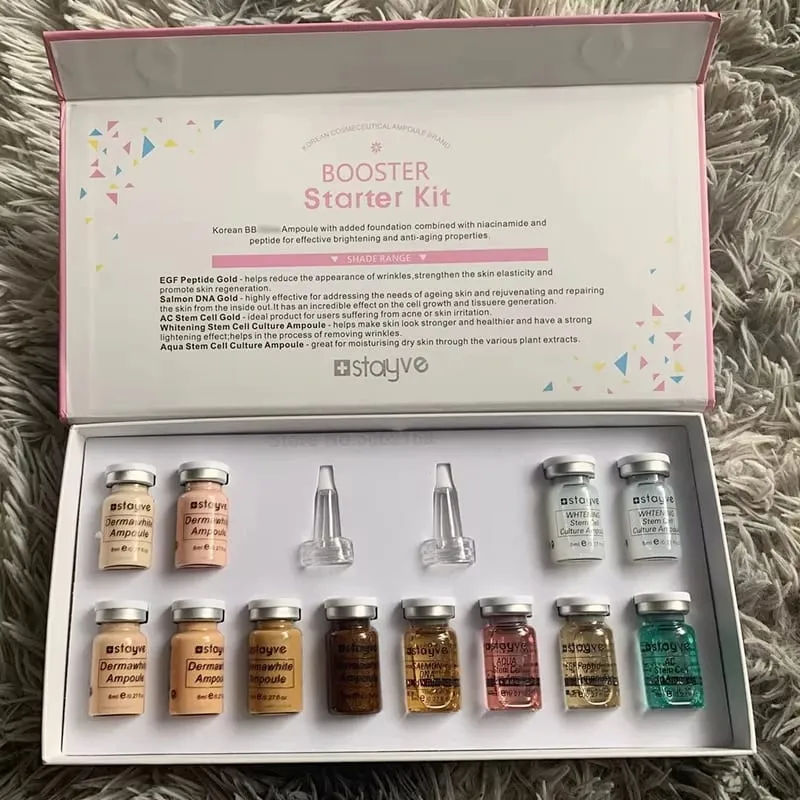 ปลาแซลมอน DNA/Peptide Korea Original Stayve 8ml BB ครีม GLOW แต่งหน้าชุด Hyaluronic Serum Ampoule Foundation Skin Care ความงาม — image 4