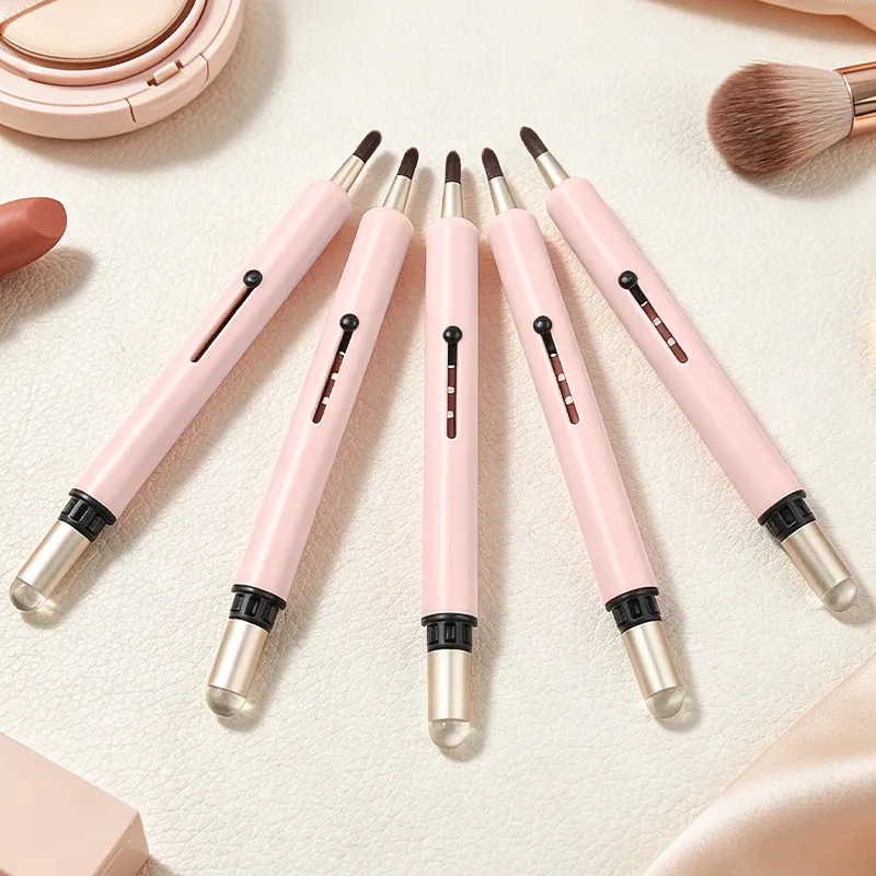 1ks zasouvací štětec na rty s dvojitým zakončením Silikonová míchací hlavice na make-up z měkkých vláken pro štětce s aplikátorem lesku na rty — image 6