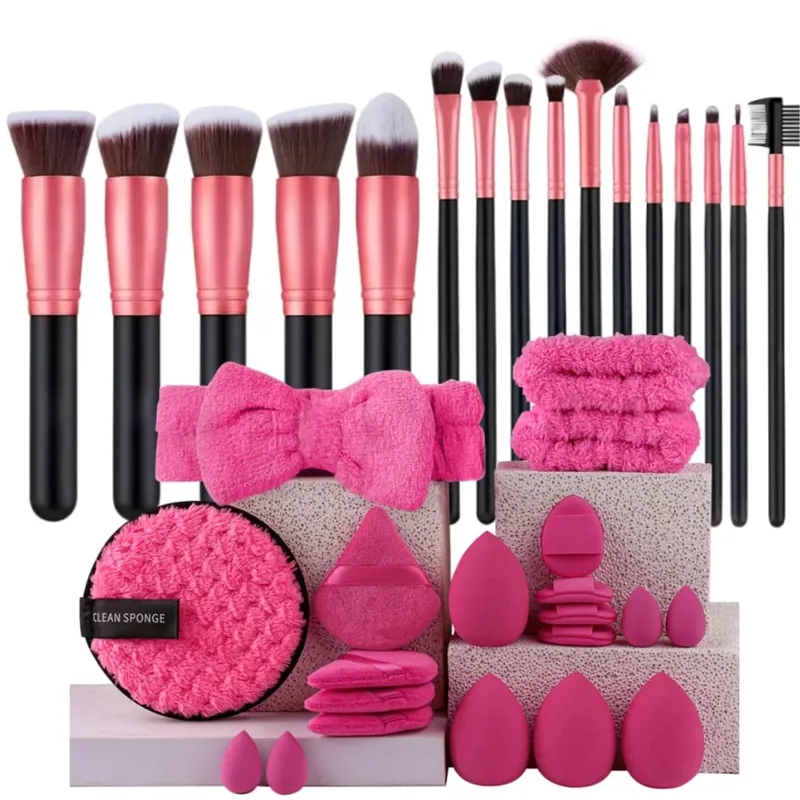 16 stk professionelt makeup børstesæt øjenskygge Contouring Foundation Highlight Indstilling Powder Blending Makeup Sponge Powder Puff — image 10