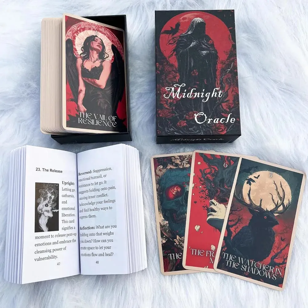 Midnight Oracle Card Deck Gothic Dark Fantasy-temakort inkluderer papirinstruktioner perfekt til entusiaster og samlere — image 5