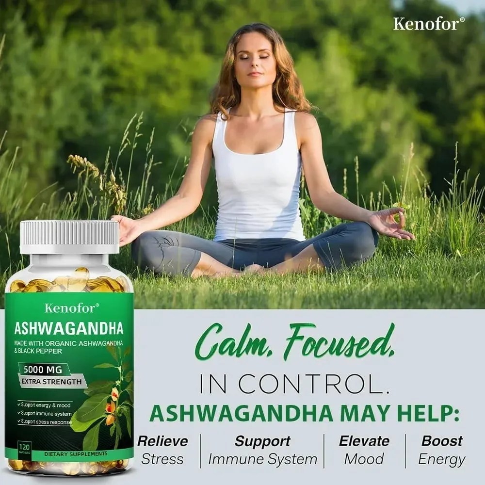 Organic Ashwagandha Extract Capsule Ashwagandha Supplement Help Stress Focus Brain Energy Support Sleep Health — image 5