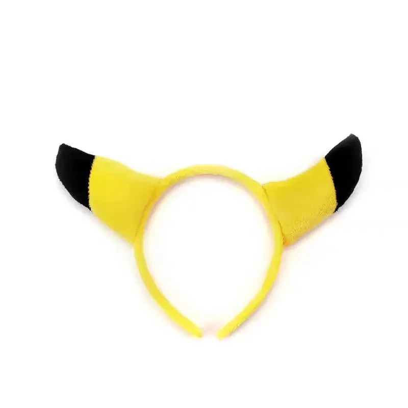7 รูปแบบ Pikachu น่ารักอุปกรณ์เสริมผม Pokemon Headband Plus ตุ๊กตาแถบคาดศีรษะเชือกผมสายรัดข้อมือ Kawaii ของเล่นเด็กคอสเพลย์ของขวัญ — image 5