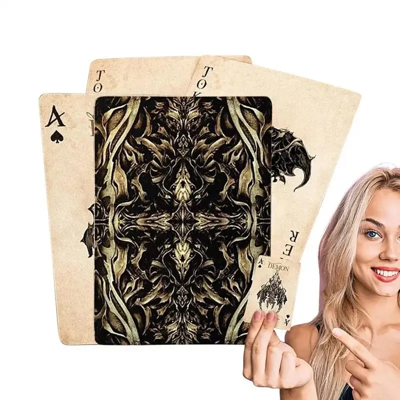Vintage Game Poker Deck Exquisite Devil's Eye Αστεία τραπουλόχαρτα Μοναδικά καθαρά μοτίβα Οικογενειακή συγκέντρωση Προμήθειες ψυχαγωγίας — image 1