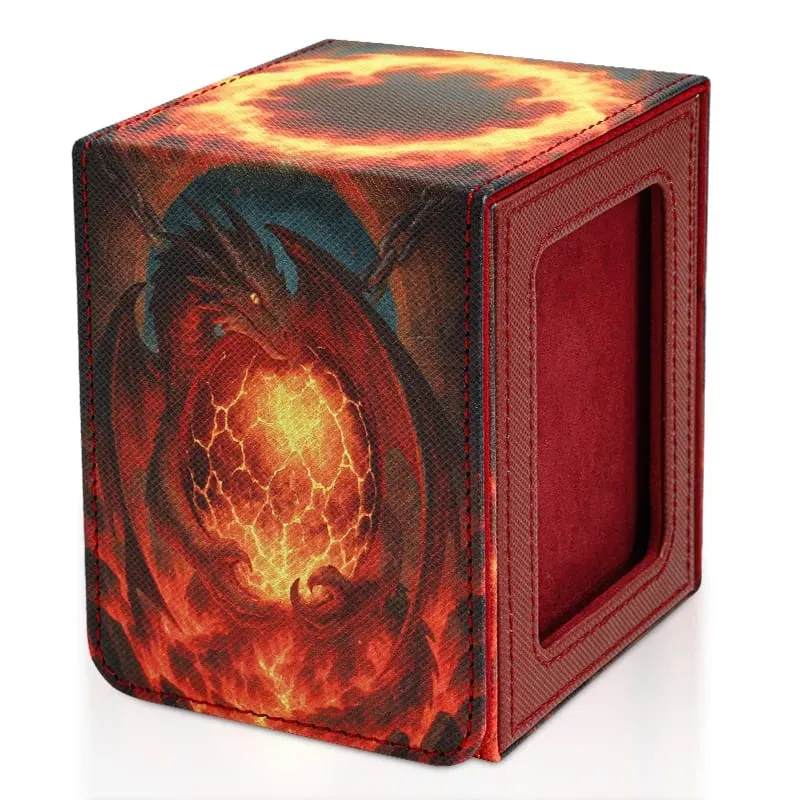 Boîte de jeu de cartes en cuir PU, avec fenêtre d'affichage, peut contenir plus de 100 cartes à Double manches, convient aux cartes TCG — image 2