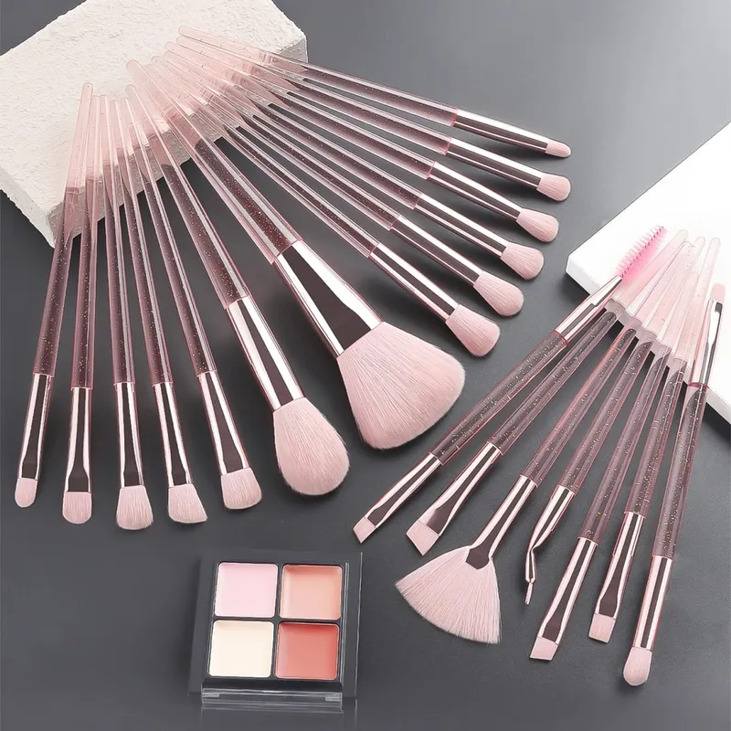 37 STK Makeup Værktøj Sæt 20 Børster + Svampe Puffs Øjenvippe curler rengøringsværktøj til hele ansigtet