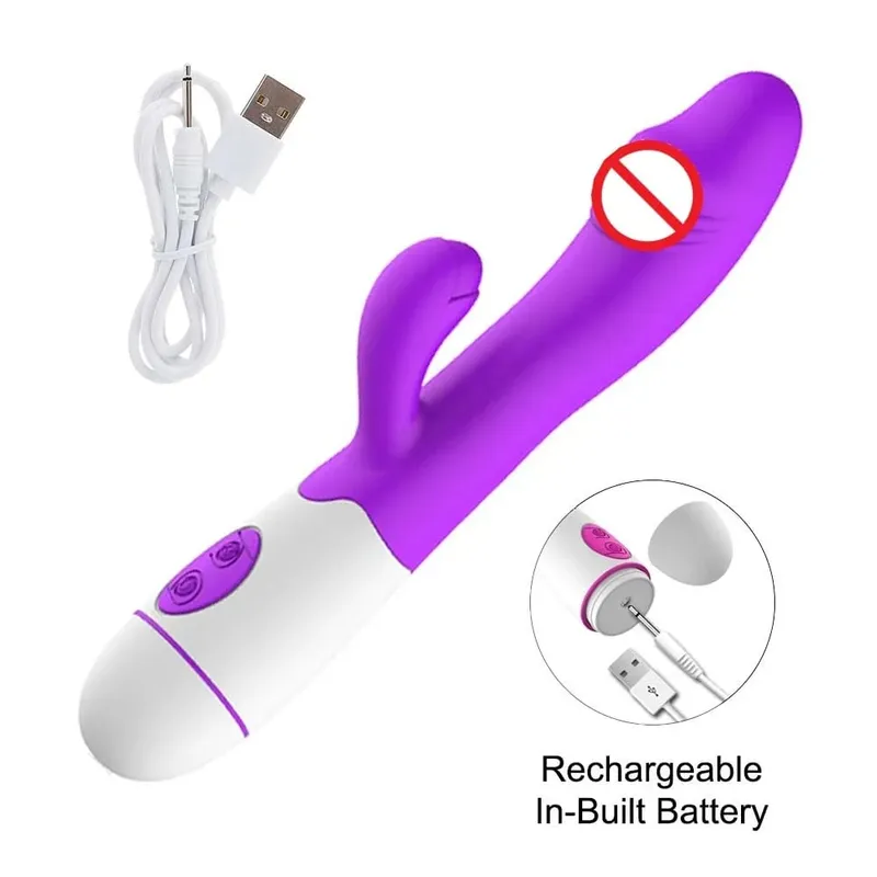Vibromasseur lapin gode puissant double Vibration point G Stimulation du Clitoris masturbateurs masseur Vaginal adulte pour femmes jouets sexuels — image 10
