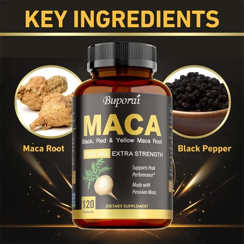 Maca Capsules - Reduce Fatigue Hormone Balance Regulate Mood Improve Athletic Performance Increases Energy and Endurance — image 2