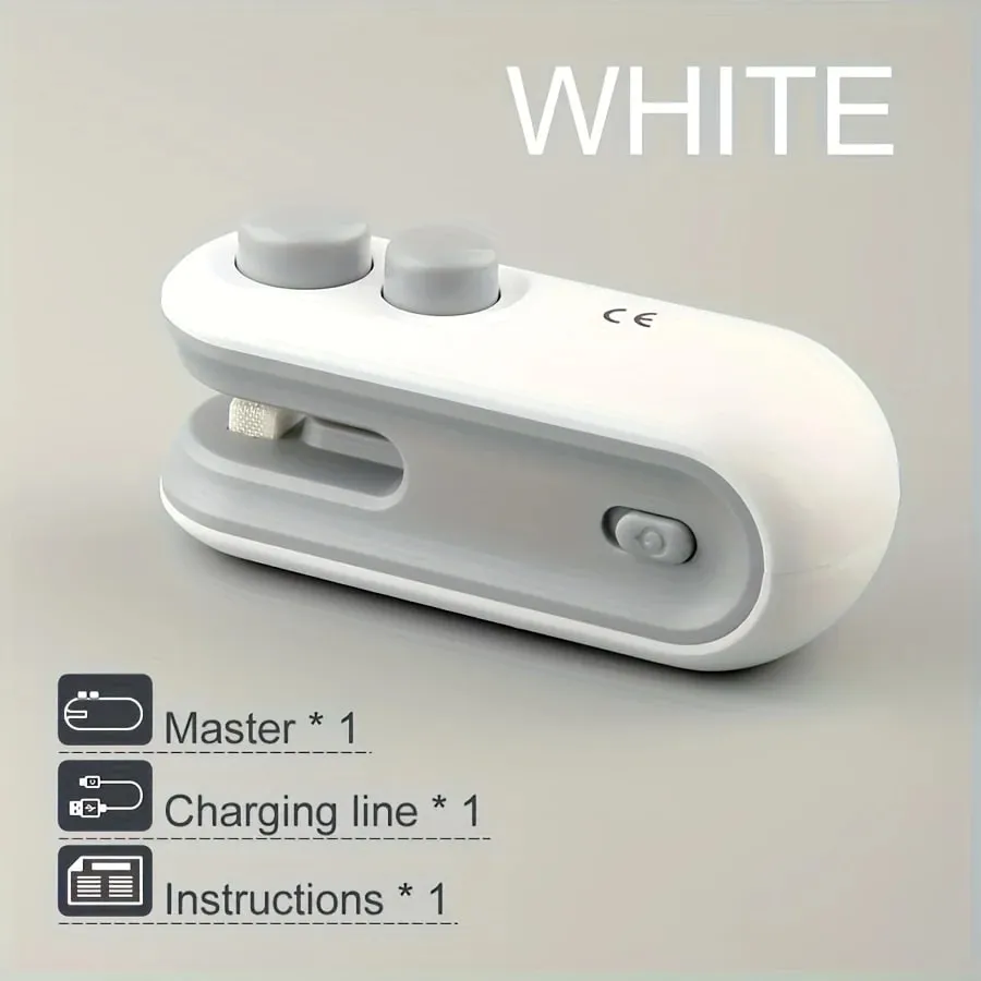 Leiser und tragbarer Verschließer für Snackbeutel (2er-Pack mit USB-Kabel). Der unverzichtbare Chip-Clip für Zuhause und Camping. Wiederverwendbar und effizient — image 5
