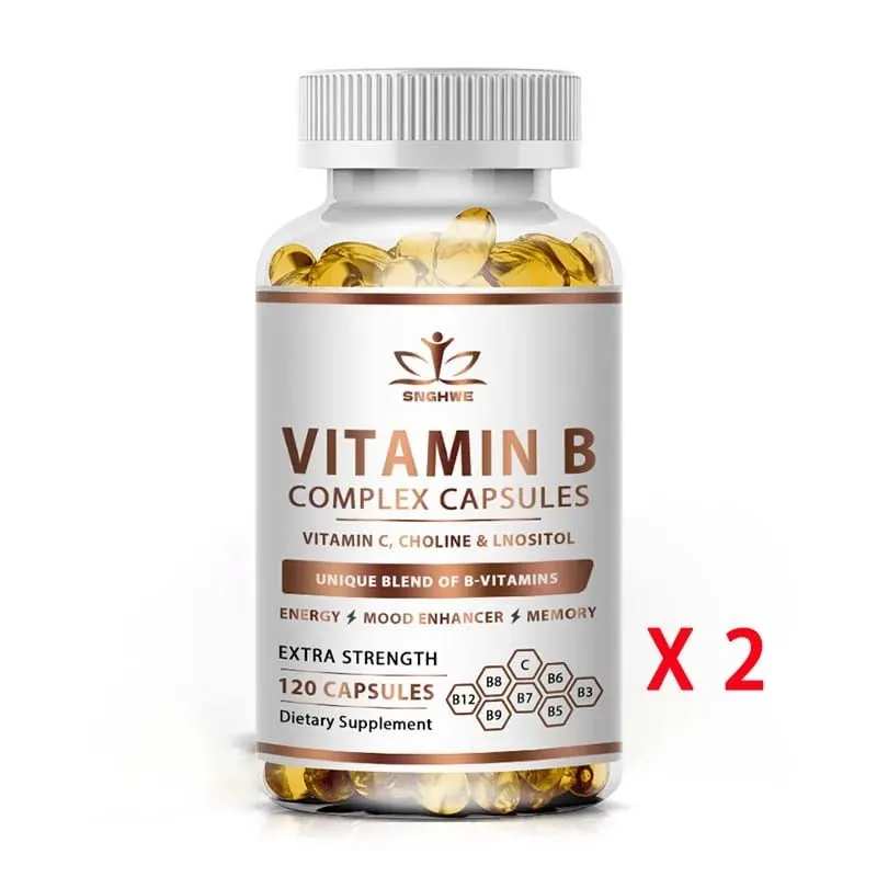 B-Complex Vitamin Supplements (B1 B2 B3 B5 B6 B12 Folic Acid&Biotin) Relieve Stress Improve Immunity System Strong Bones &Teeth — image 11