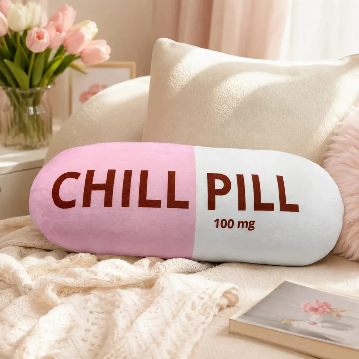 Divertente cuscino di peluche per pillola fredda Simpatico cartone animato di peluche farcito morbido cuscino per divano che abbraccia la bambola pisolino cuscino per dormire regalo di compleanno — image 4