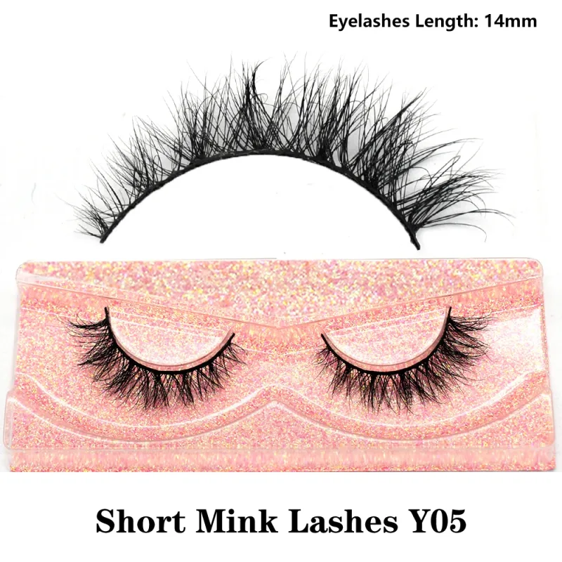 Pestañas de medio ojo, pestañas postizas cortas de visón 3D naturales, tira cruzada fina y esponjosa, pestañas postizas suaves, media extensión de pestañas, maquillaje — image 17