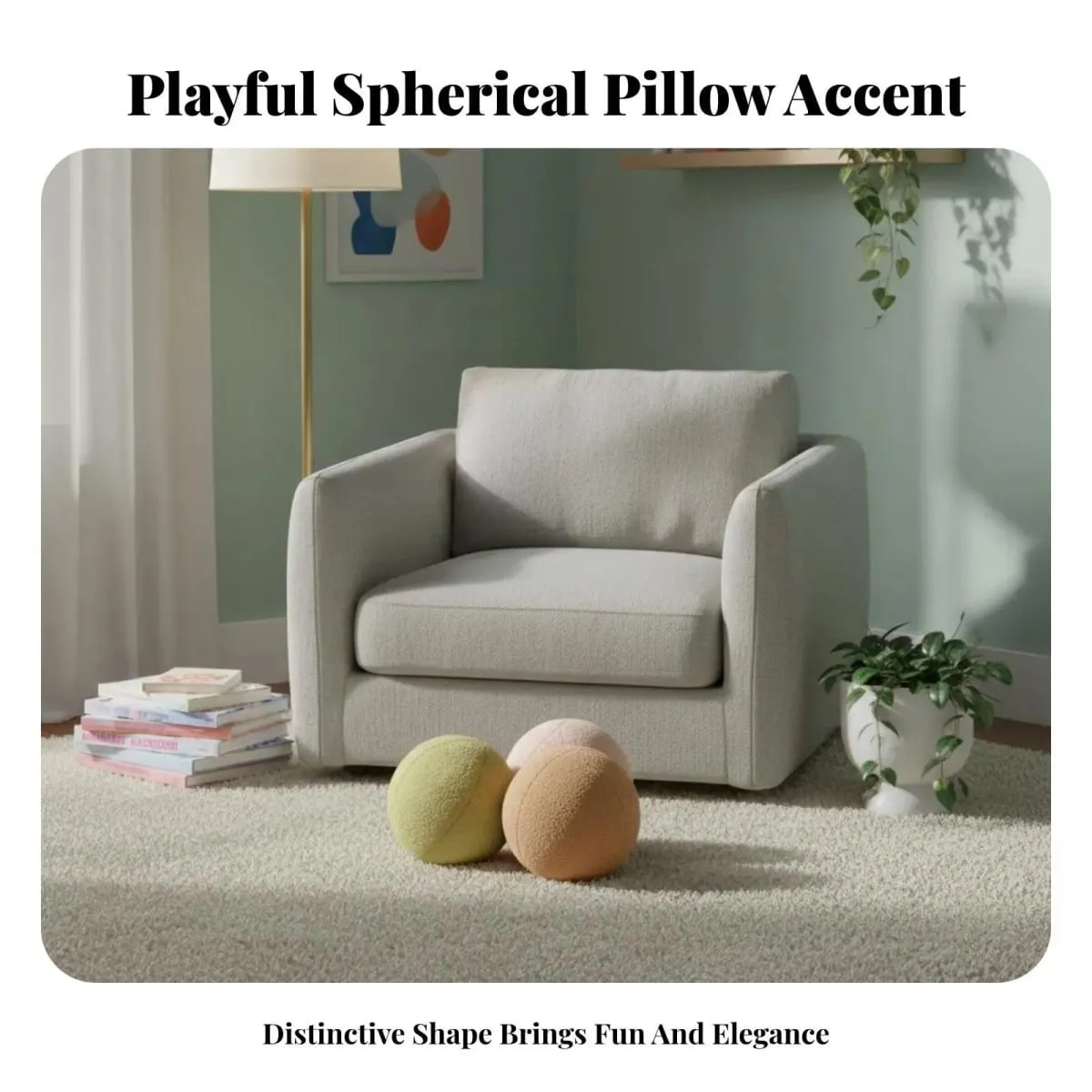Modern Minimalist Küre Yastık Dekoratif Kırlent İlginç Oturma Odası Dekoru — image 5