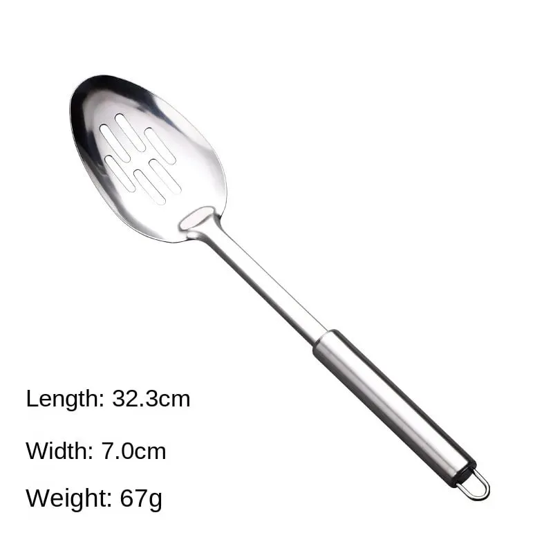 Langlebiger Wok-Spachtel aus Edelstahl mit langem Griff, Küchenhelfer, Küchenkochutensilien-Set, Reislöffel, Schöpfkelle, Kochutensilien