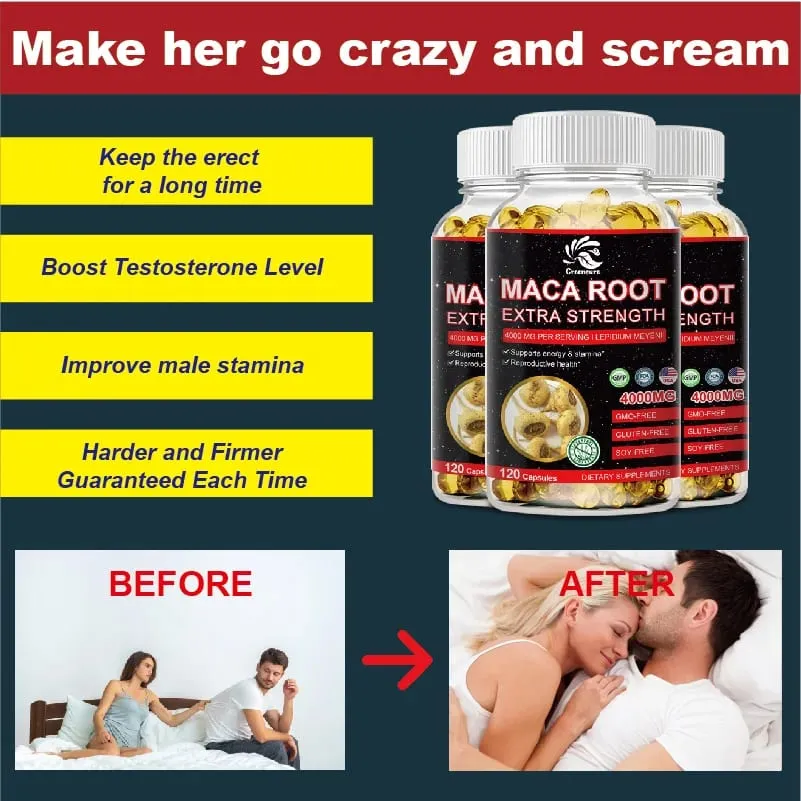 Greensure Organic Maca Root Powder Capsules 4000 มก. พร้อมอาหารเสริมสารสกัดจากราก Maca สำหรับผู้ชายและผู้หญิง — image 6