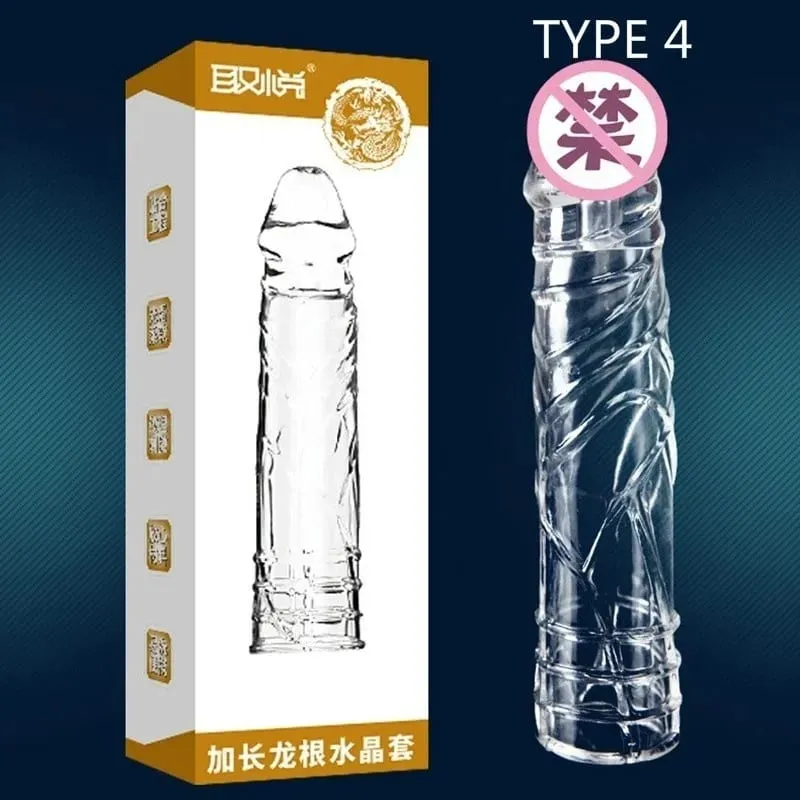 4 ประเภท ThickenอวัยวะเพศชายขยายแขนReusable Condom Cock Extender DELAY Ejaculation Sexของเล่นสำหรับชายIntimate Goods